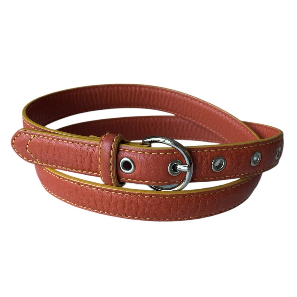Cole Haan Ladies Pebble Leather Belt, Soft Melon/Coral, Large
